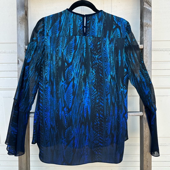 Tahari Bohemian Boho Gypsy Elegant Silk Blouse - Picture 6 of 9